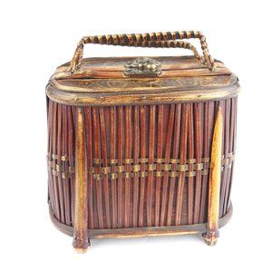 Wooden Purse Storage Box With Handles